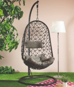 Picture of a hanging garden egg chair