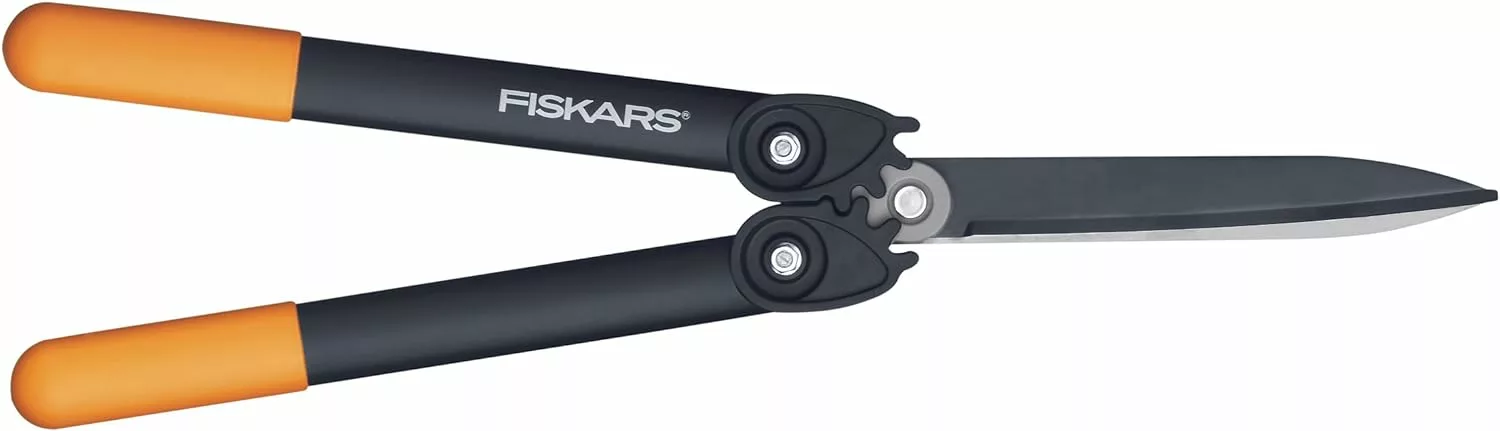 Fiskars PowerGear II Hedge Shear, Non-stick coating, Stainless steel blades, Length: 57 cm, HS72, Black/Orange, 1000596